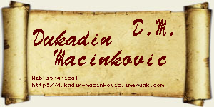 Dukadin Mačinković vizit kartica